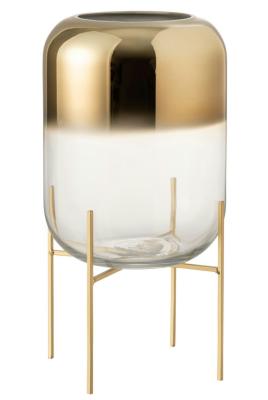 Vase Oceanne Glas Gold/Transparent Large