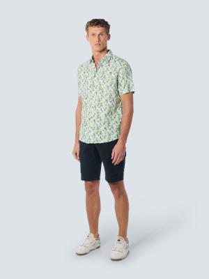 Kurzarmhemd mit lebendigem Druck | Shirt Short Sleeve Allover Printed With Linen
