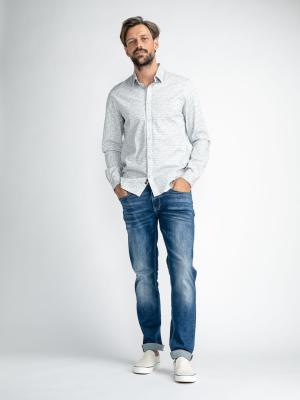 Hemd mit subtilem Allover-Muster | Men Shirt Long Sleeve AOP