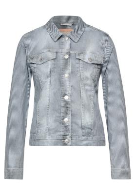 Coole Jeansjacke | QR Denim-Jacket,indigo stripes