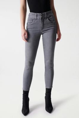 Jeans Secret crop dark grey