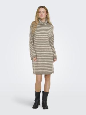 Strickkleid mit Rollkragen | ONLTALIO LS STRIPE ROLLNECK DRESS B