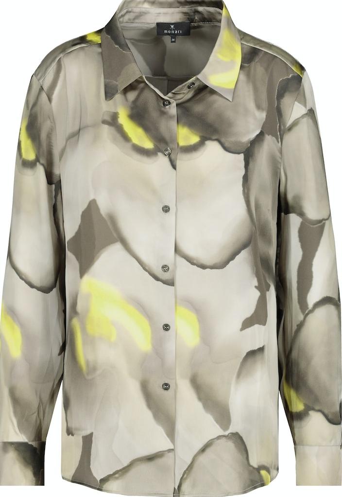 Monari Damen Bluse Fit Langarm × • Regular | mit • Online-Shop • INDIGO Hemdkragen Damen Bluse Blusen Rühle