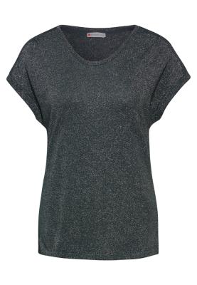 T-Shirt im Glanz-Look | LTD QR rounded v-neck shiny sh