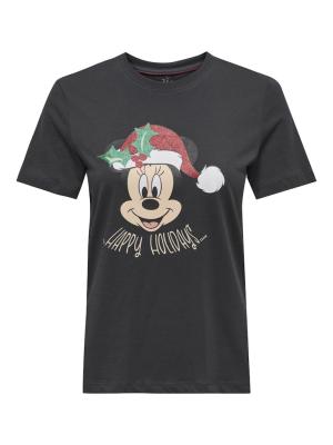 T-Shirt mit Mickey Mouse | ONLMICKEY LIFE REG S/S TOP BOX XMAS