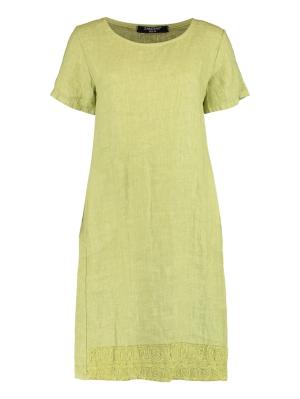 Kleid Rundhals mit Halbarm. Saumende mit Spitze | Dress Li44sa