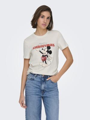 T-Shirt mit Mickey Mouse | ONLMICKEY LIFE REG S/S TOP BOX XMAS