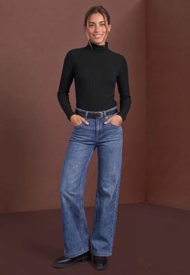 basic big rib roll neck shirt