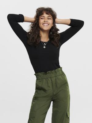 Langärmeliges Basic-Oberteil | ONLLIVE LOVE LIFE L/S ONECK TOP NOO