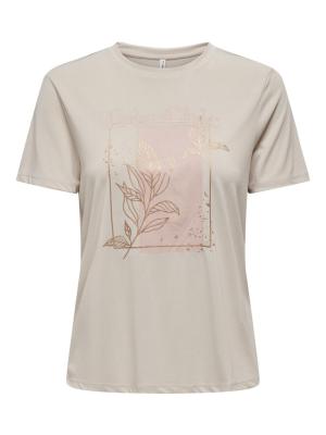 T-Shirt mit Print- Kurze Ärmel | ONLFREE LIFE REG S/S LEAF TOP BOX J