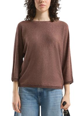 Pullover in Glitzeroptik mit Fledermausärmeln