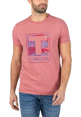 TIMEZONE T-Shirt mit großem Logo-Print – Statement in Rot