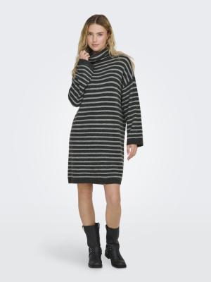 Strickkleid mit Rollkragen | ONLTALIO LS STRIPE ROLLNECK DRESS B