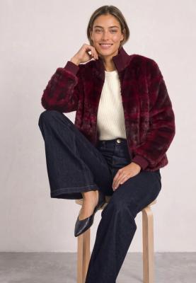 Fake Fur Bomber Jkt w. Knit De