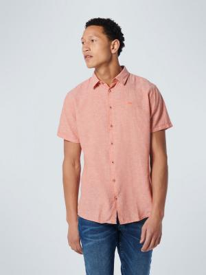 Leinenhemd mit atmungsaktiven Stoff | Shirt Short Sleeve 2 Colour Melange With Linen