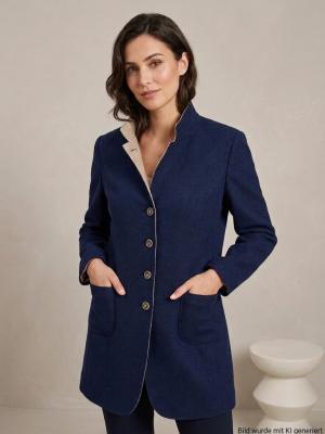 Damen-Gehrock mit Wolle in Marine von White Label