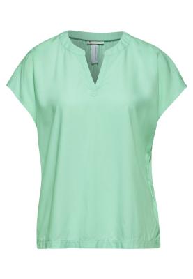 Sommerliche Bluse | Solid Shirtblouse w splitneck
