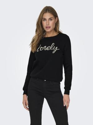 Sweatshirt mit Schriftzug | ONLAMY LIFE L/S O-NECK PEARL SWT