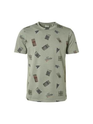 T-Shirt mit Rundhalsausschnitt und stylischem Allover-Print | T-Shirt Crewneck Allover Printed