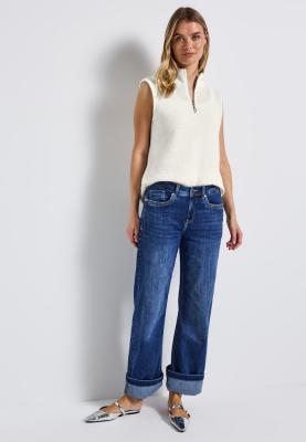 turtle neck vest w.zipper