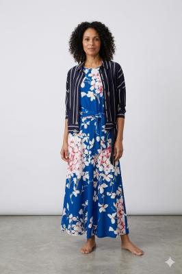 Miss Lagotte Maxi-Kleid – Sommerliche Blütenpracht in Royalblau