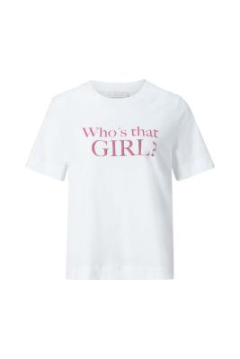 T-Shirt mit "Who's that girl?"-Statement - 100% Bio-Baumwolle