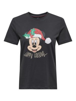 T-Shirt mit Mickey Mouse | ONLMICKEY LIFE REG S/S TOP BOX XMAS