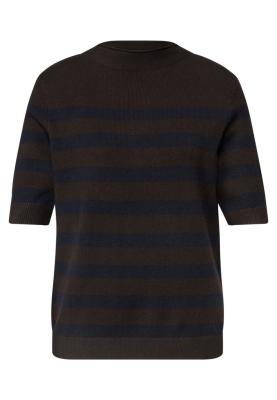 striped short sleeve sweater