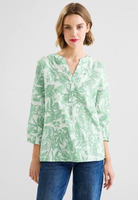 Legere Damenbluse | LS_Printed splitneck blouse w