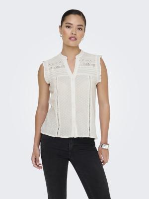 ONLEVELYN SL V-NECK TOP OX WVN