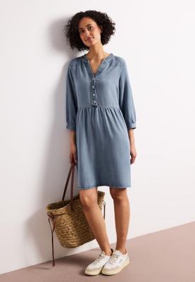 washed Tunic Dress w frill Det
