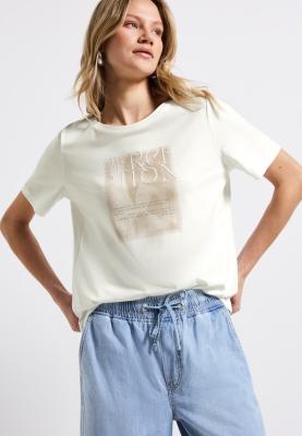 partprint shirt w.foil wording
