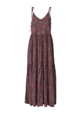 Viskosekleid mit V-Ausschnitt und Allover-Print