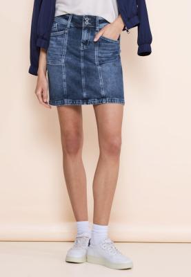 Jeansrock in blauer indigo Waschung | Denim-Skirt,hw,indigo