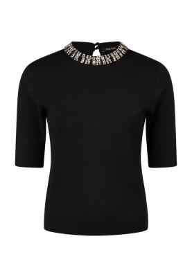 Pullover mit Strass-Ausschnitt