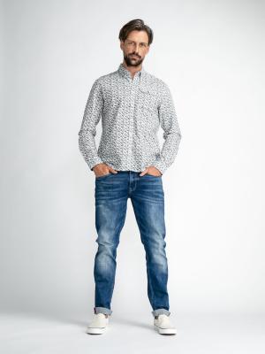 Hemd mit subtilem Allover-Muster | Men Shirt Long Sleeve AOP