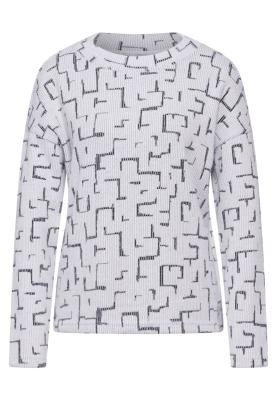 Flauschiges Shirt mit Print | fluffy rib dessin turtle neck