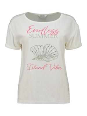 Shirt mit Material-Mix und Fronprint