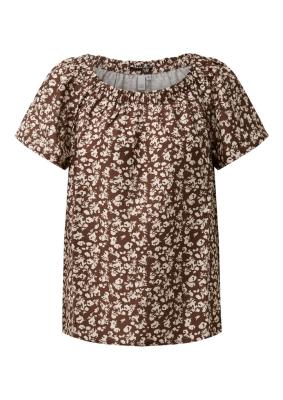 Viskosemix-Bluse mit Carmenausschnitt
