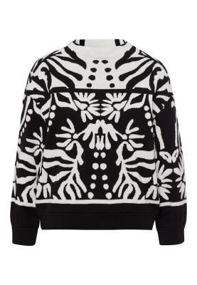Jacquard-Pullover mit kontraststarkem Allover-Muster