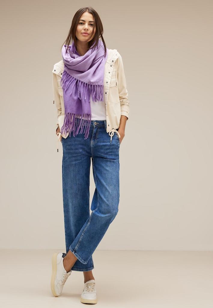 • & Online-Shop Schal Tücher 2tone × Light StreetOne Zweifarbiger Soft • Fransen • Schals Damen | INDIGO Schal Rühle Long mit