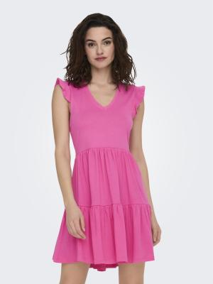 Kleid mit kurzen Ärmeln- V-Ausschnitt | ONLMAY CAP SLEEV FRIL DRESS JRS NOO