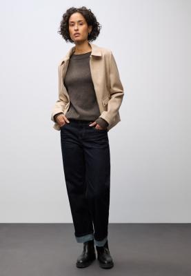 QR_rolled edge collar sweater
