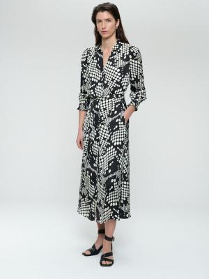 Julia Kleid aus glänzenden Viskosestoff | Julia print shine viscose dress