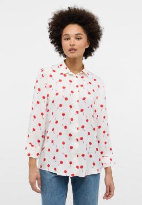 Frisch, feminin und stilvoll – Dreiviertelarm-Bluse mit Kirschmuster | Bluse 7132 R352