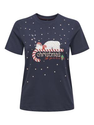 Weihnachtliches T-Shirt für festliche Stimmung | ONLXMAS LIFE YRSA CHRISTMAS S/S TOP