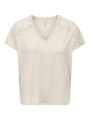 Oberteil mit Details | ONLAUGUSTA LIFE S/S LACE MIX TOP JR