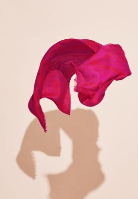 Stilvoller Print Long Schal | Pink Jacquard Long