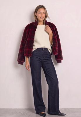 Fake Fur Bomber Jkt w. Knit De