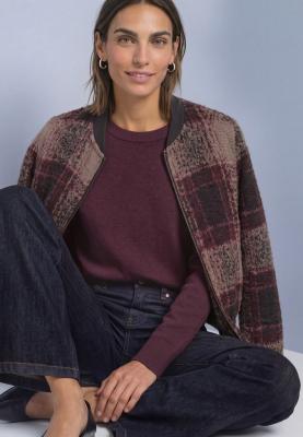 multicolor fluffy check jacket